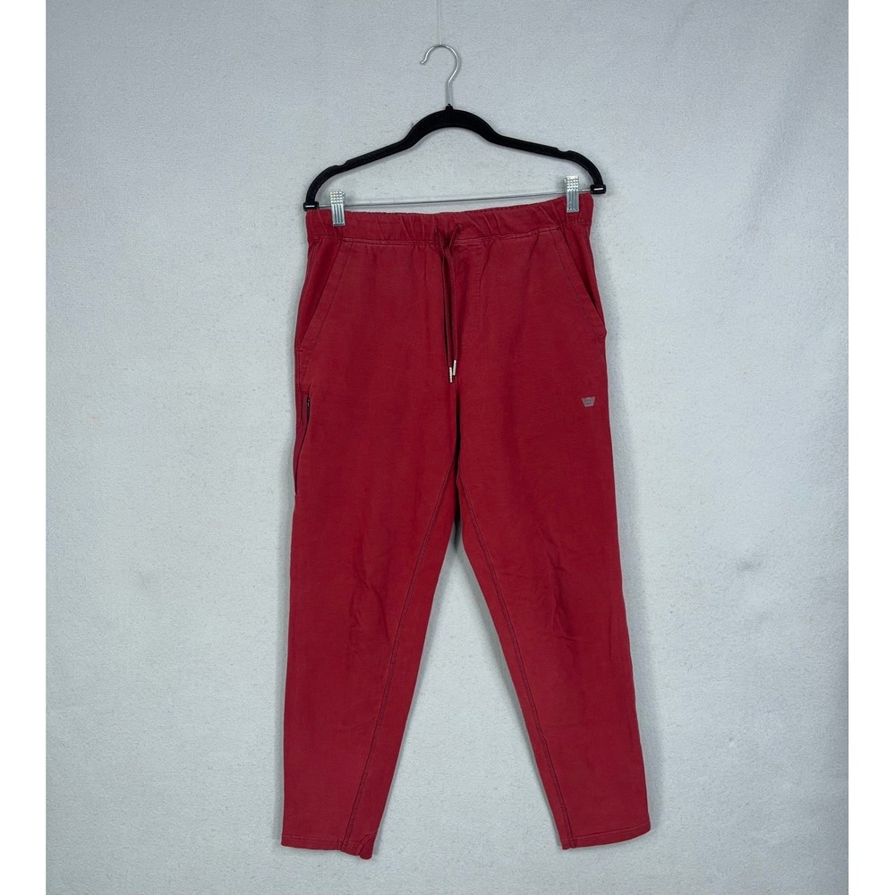 Mack Weldon Joggers Men Medium Red Solid Cotton Blend Casual Athleisure